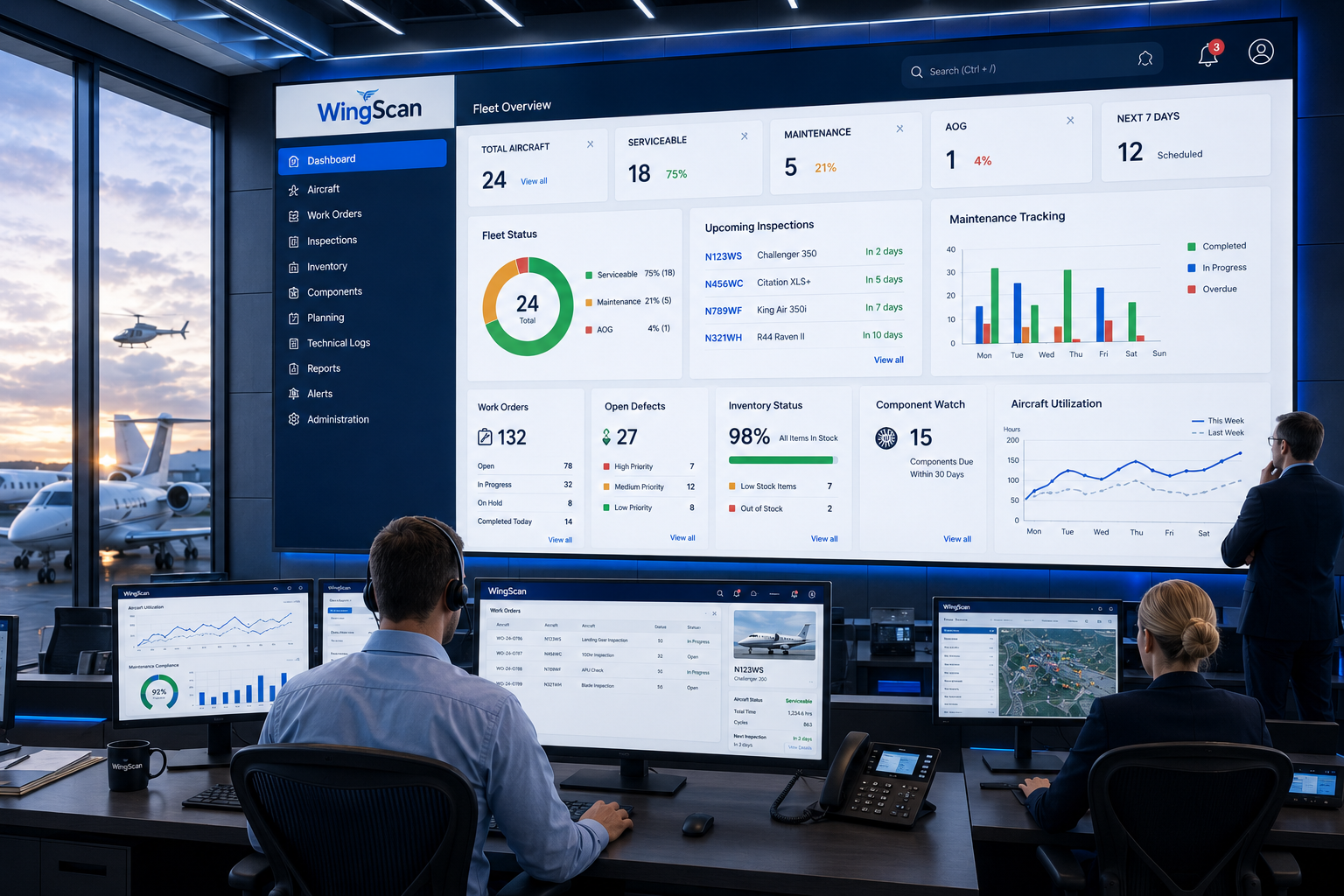 WingScan dashboard